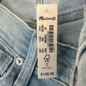 Madewell 10” rise skinny, size 26, NWT
